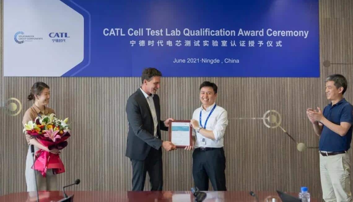 CATL gets Volkswagen battery cell test lab certification