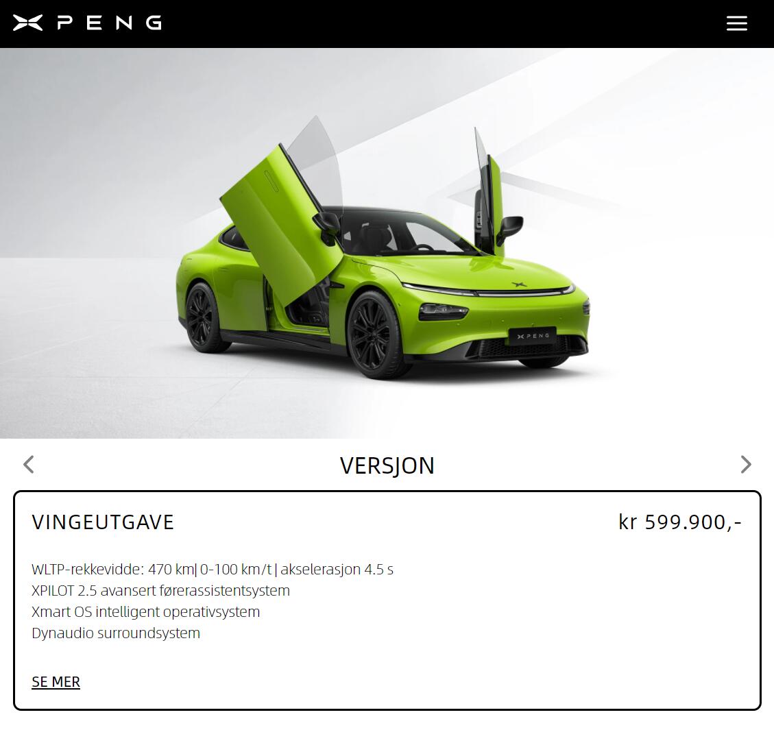 Xpeng P7 officially available in Norway, priced higher than in China