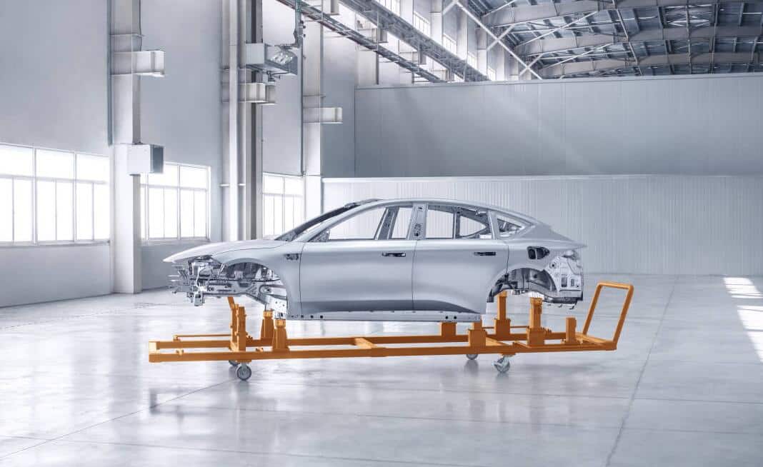 Nio sees first ET5 prototypes for production line validation roll off line