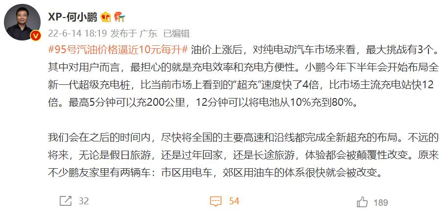 Xpeng CEO expects EV experience to see disruptive changes in near future due to super-fast charging