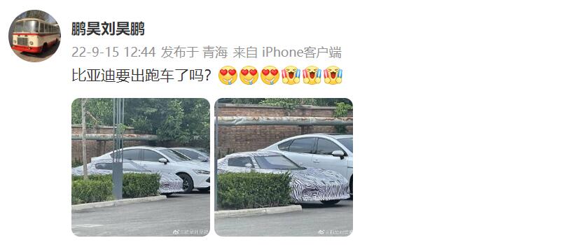 Spy photos show BYD may be building electric sports car