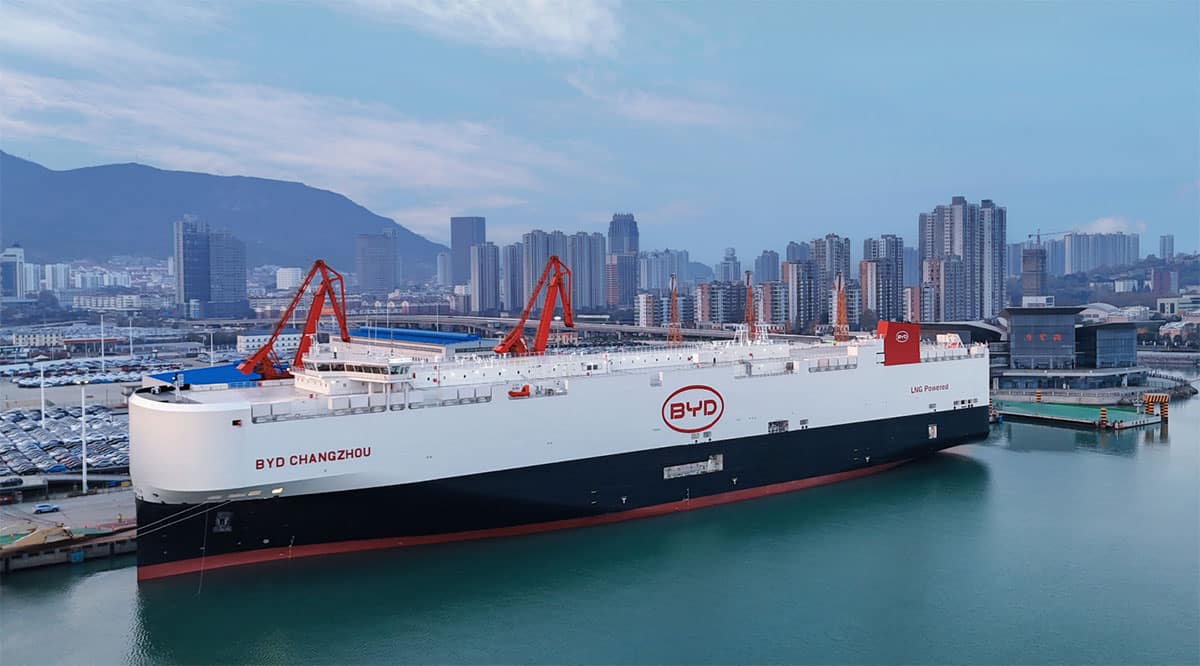 BYD's new car carrier BYD Changzhou goes into operation with 5,000 NEVs bound for Europe