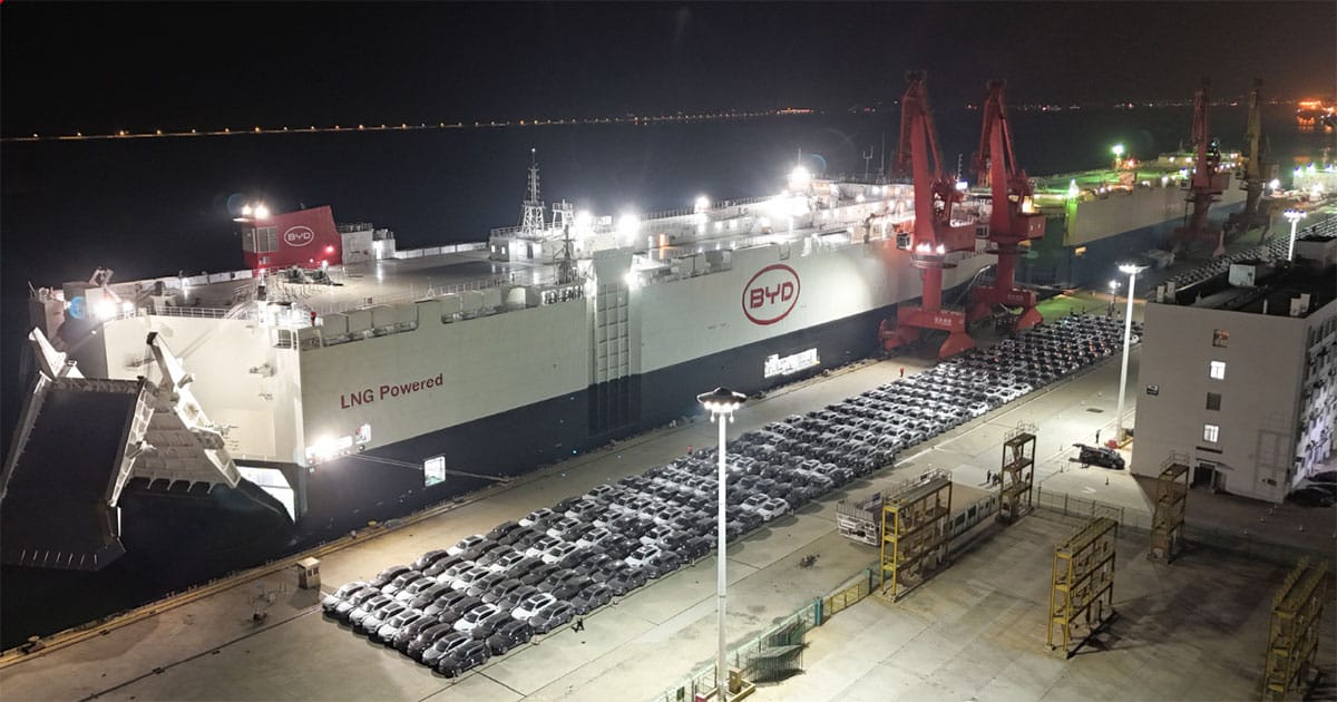 BYD's new car carrier BYD Changzhou goes into operation with 5,000 NEVs bound for Europe