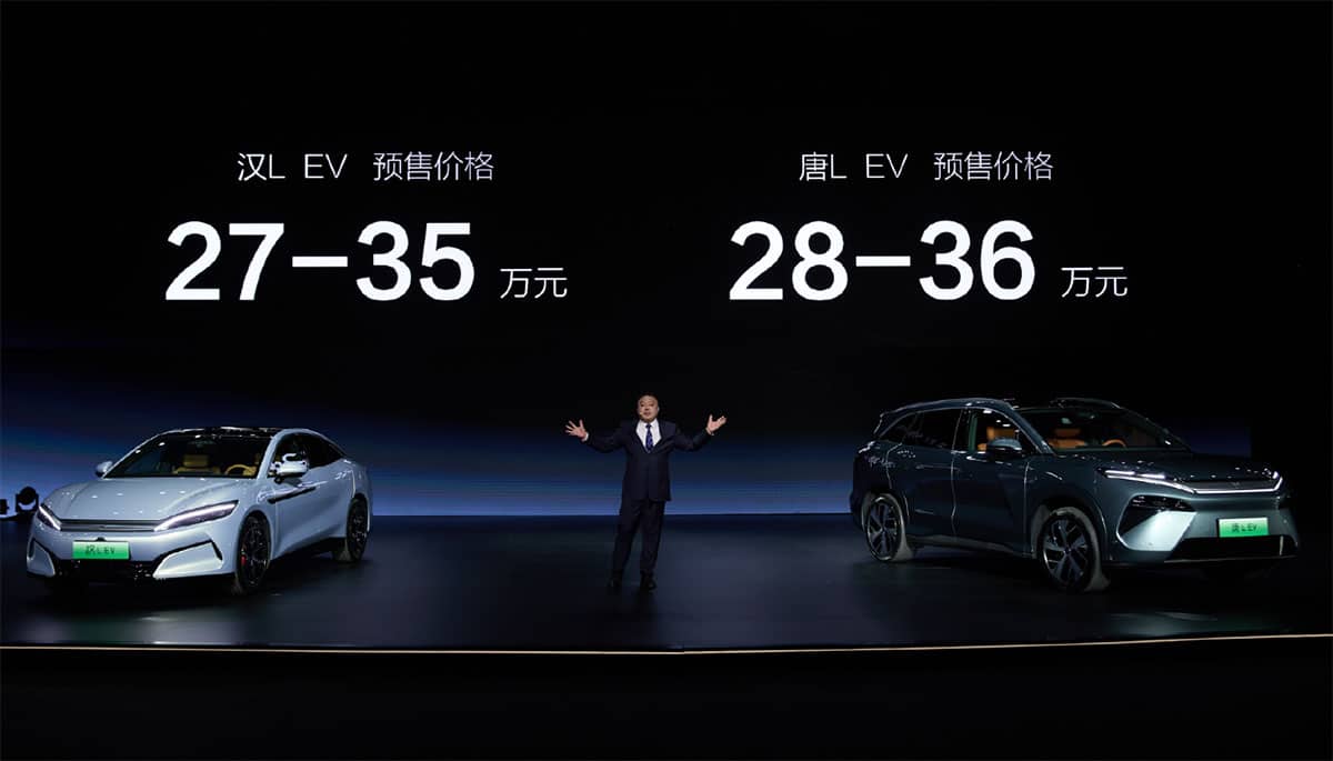 BYD unveils new EV platform with 1,000-kW supercharging support, starts Han L, Tang L pre-sales