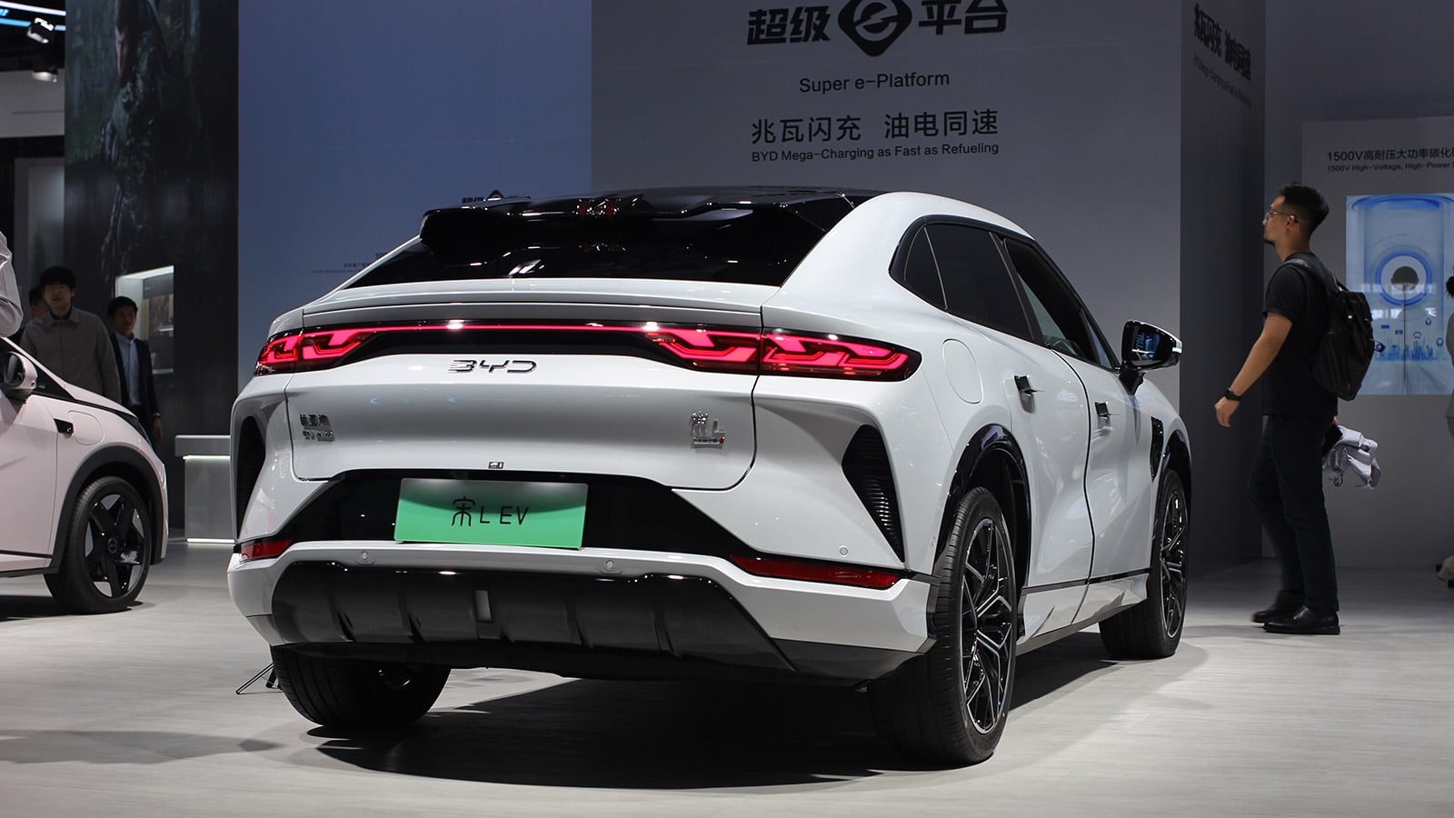 A BYD Song L EV displayed at the Shanghai auto show in April 2025.